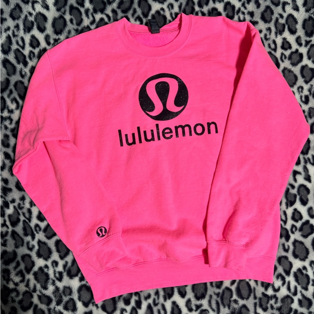 lululemon athletica Neon Pink Crew Neck Sweater